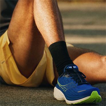 SAUCONY MENS LACE TRAINER - BLUE LIME